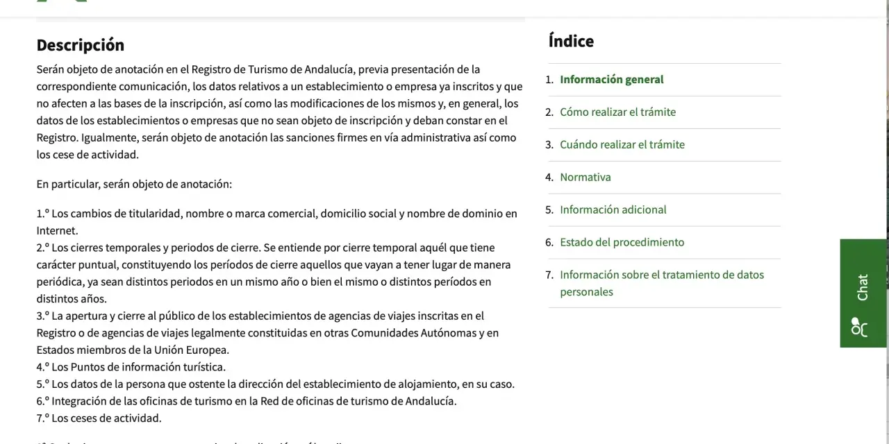 Información sobre la licencia turística en Andalucía. Detalla qué datos se anotan en el Registro de Turismo y los trámites relacionados.