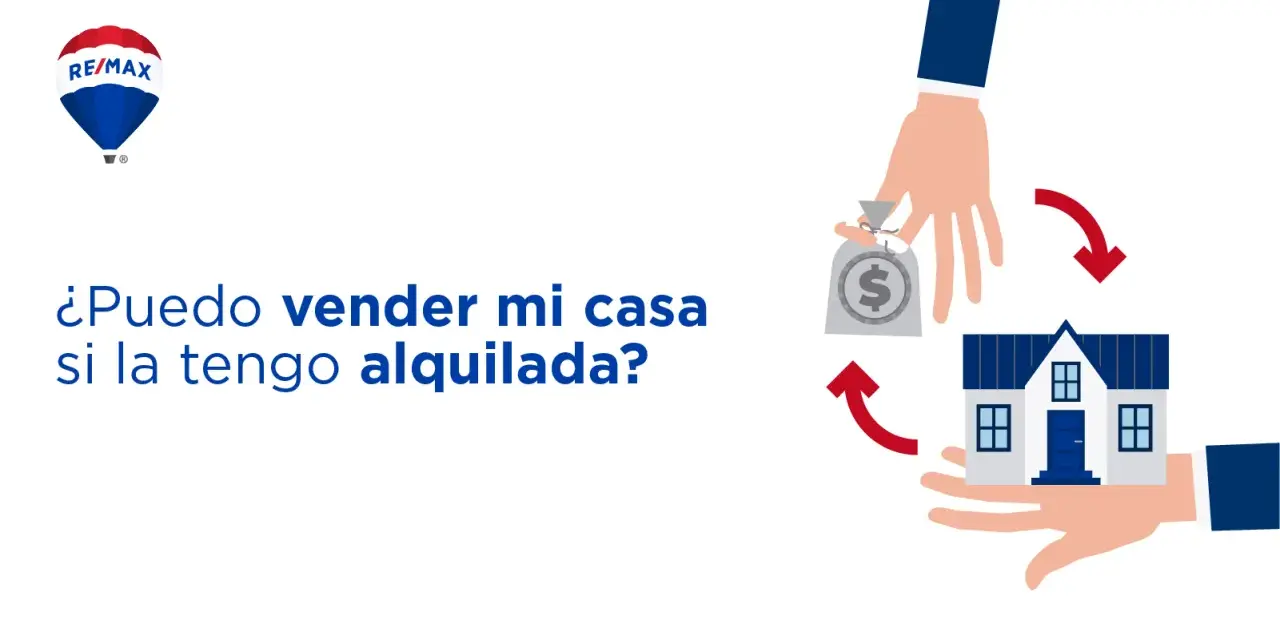 ¿Puedo vender mi casa si tengo un contrato de alquiler? Ilustración de manos intercambiando dinero y una casa.