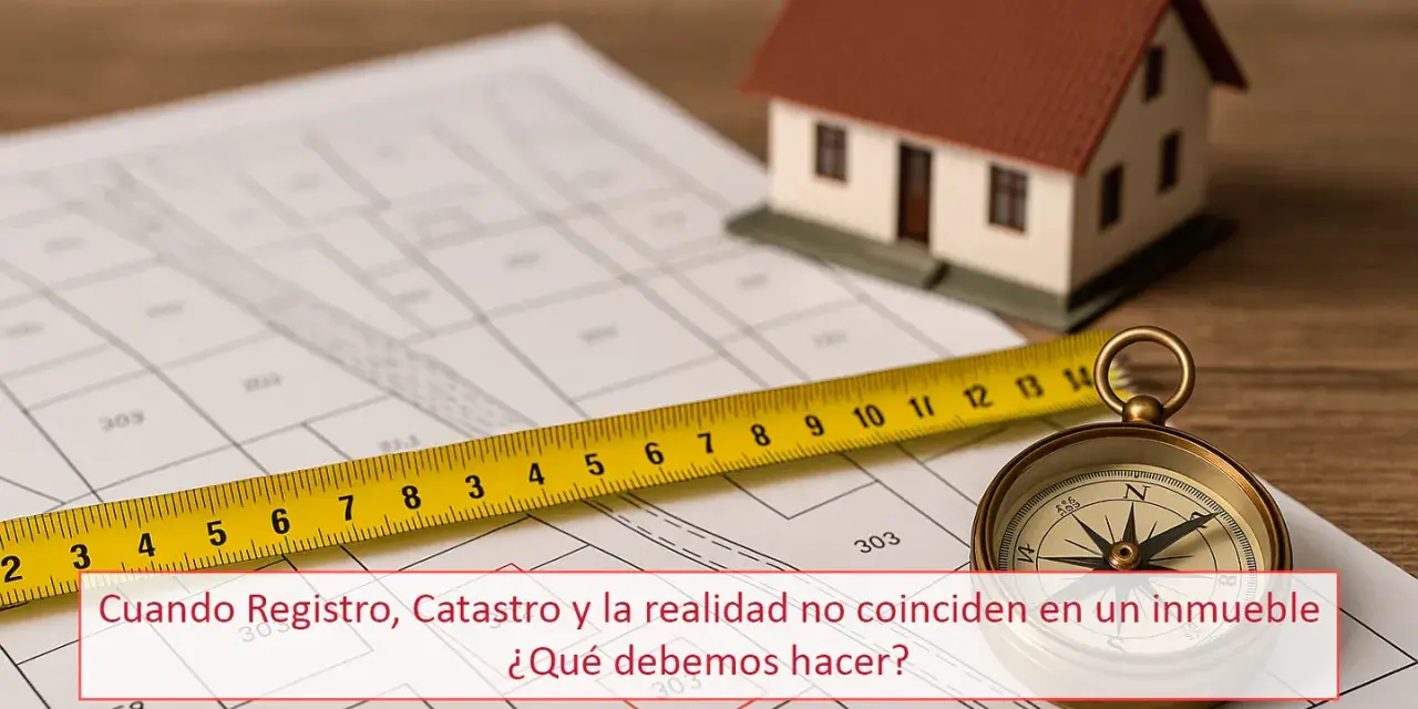 Plano catastral, cinta métrica, brújula y maqueta de casa. Guía para saber como saber quien es el propietario de una vivienda.