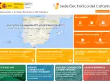 La Sede Electrónica del Catastro muestra un mapa de España y opciones para consultar información, incluyendo qué es la referencia catastral de una vivienda.