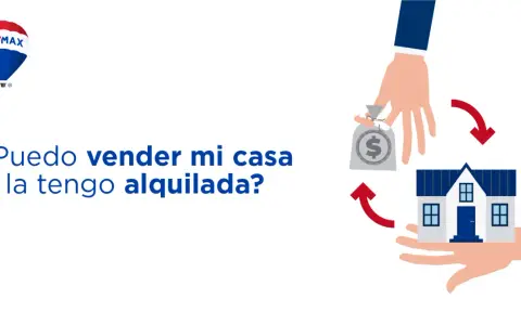 ¿Puedo vender mi casa si tengo un contrato de alquiler? Ilustración de manos intercambiando dinero y una casa.