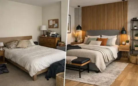 Dormitorio antes y después: cómo renovar dormitorio sin cambiar muebles, con textiles y detalles acogedores.