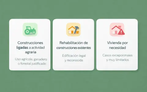 Terreno rústico urbanizable: construcciones agrarias, rehabilitación y vivienda por necesidad.