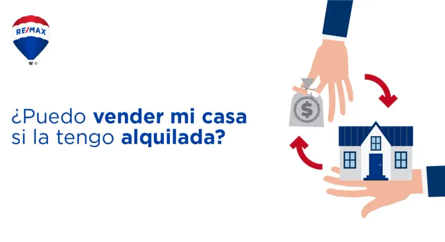¿Puedo vender mi casa si tengo un contrato de alquiler? Ilustración de manos intercambiando dinero y una casa.