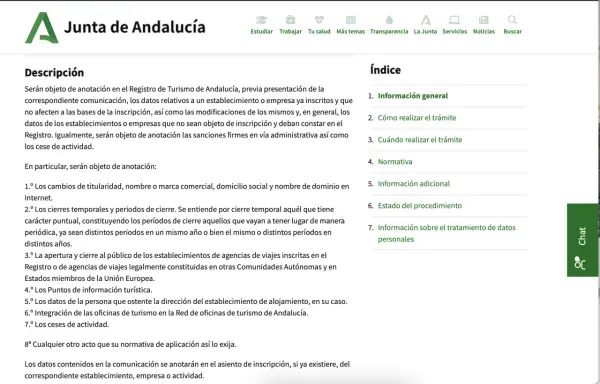 Información sobre la licencia turística en Andalucía. Detalla qué datos se anotan en el Registro de Turismo y los trámites relacionados.